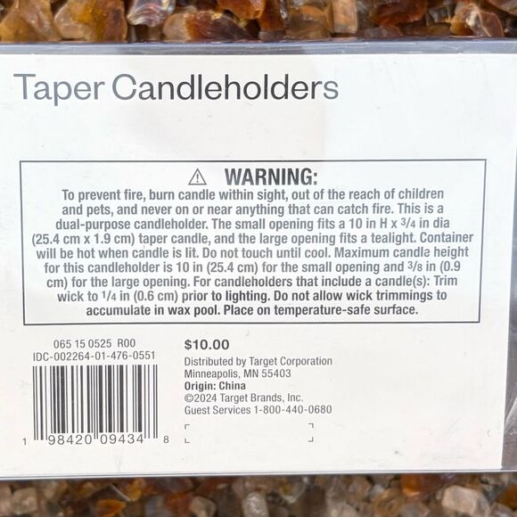 TARGET ROOM ESSENTIALS NWT 4pc bubble glass taper candle holders clear Dining - Picture 6 of 7